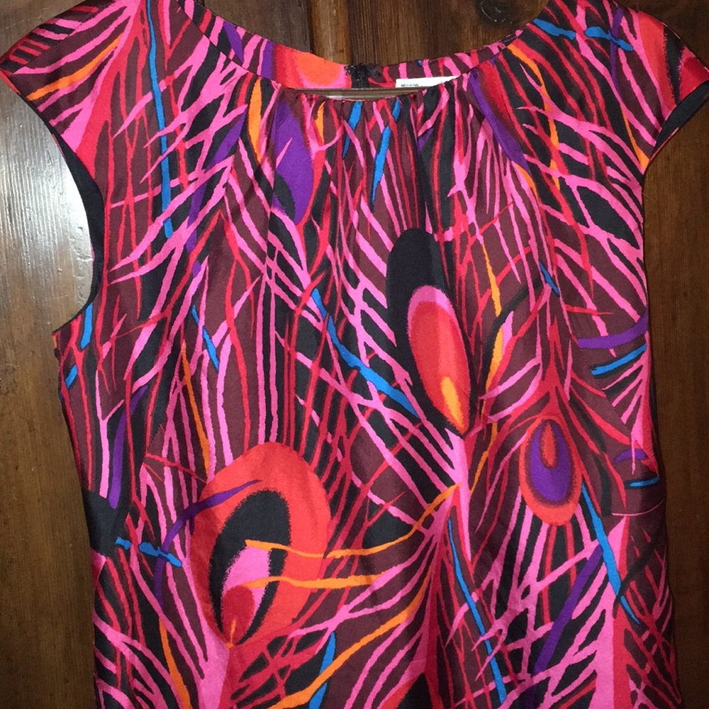 Milly of NY silk pink and red dress size 8